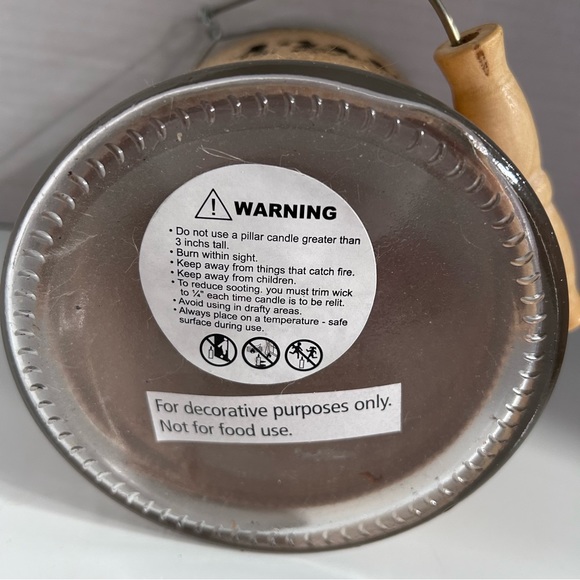 Manor Lane "Family" Large Burlap Wrapped Glass Lantern - Picture 7 of 7